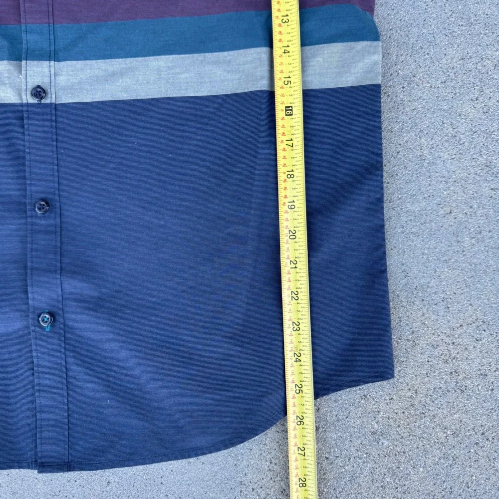 Original Penguin Men Slim Fit Striped Short Sleeve Button Up Shirt XL - Picture 3 of 8